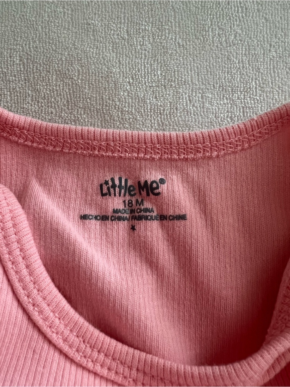 Little Me Pink Ribbed Tank Top - Picture 3 of 3